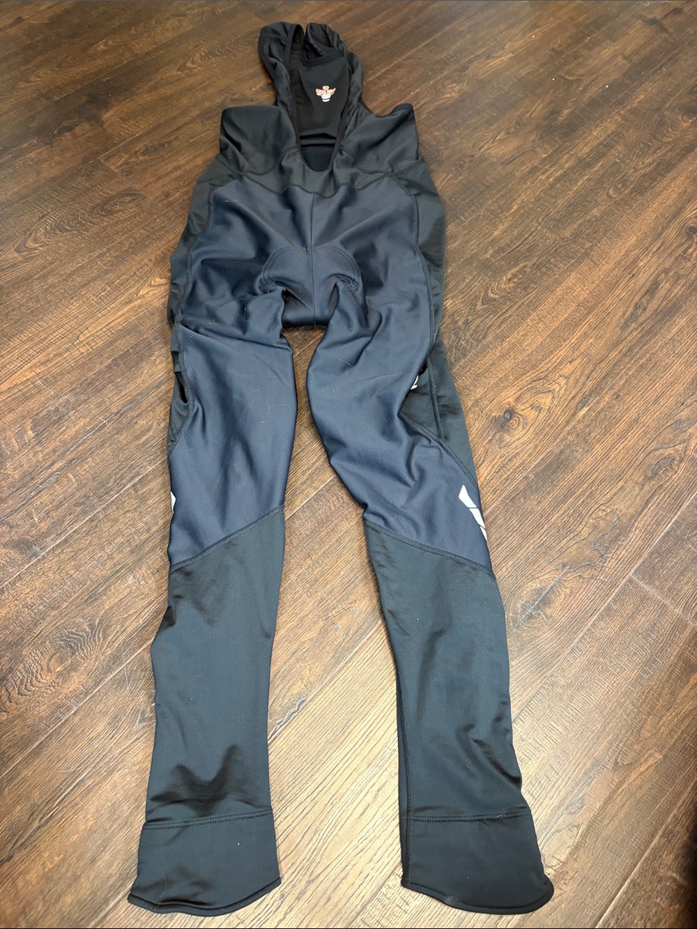 Pearl Izumi Women Med Black Thermal cycling Hooded Bib Tights Padded reflective